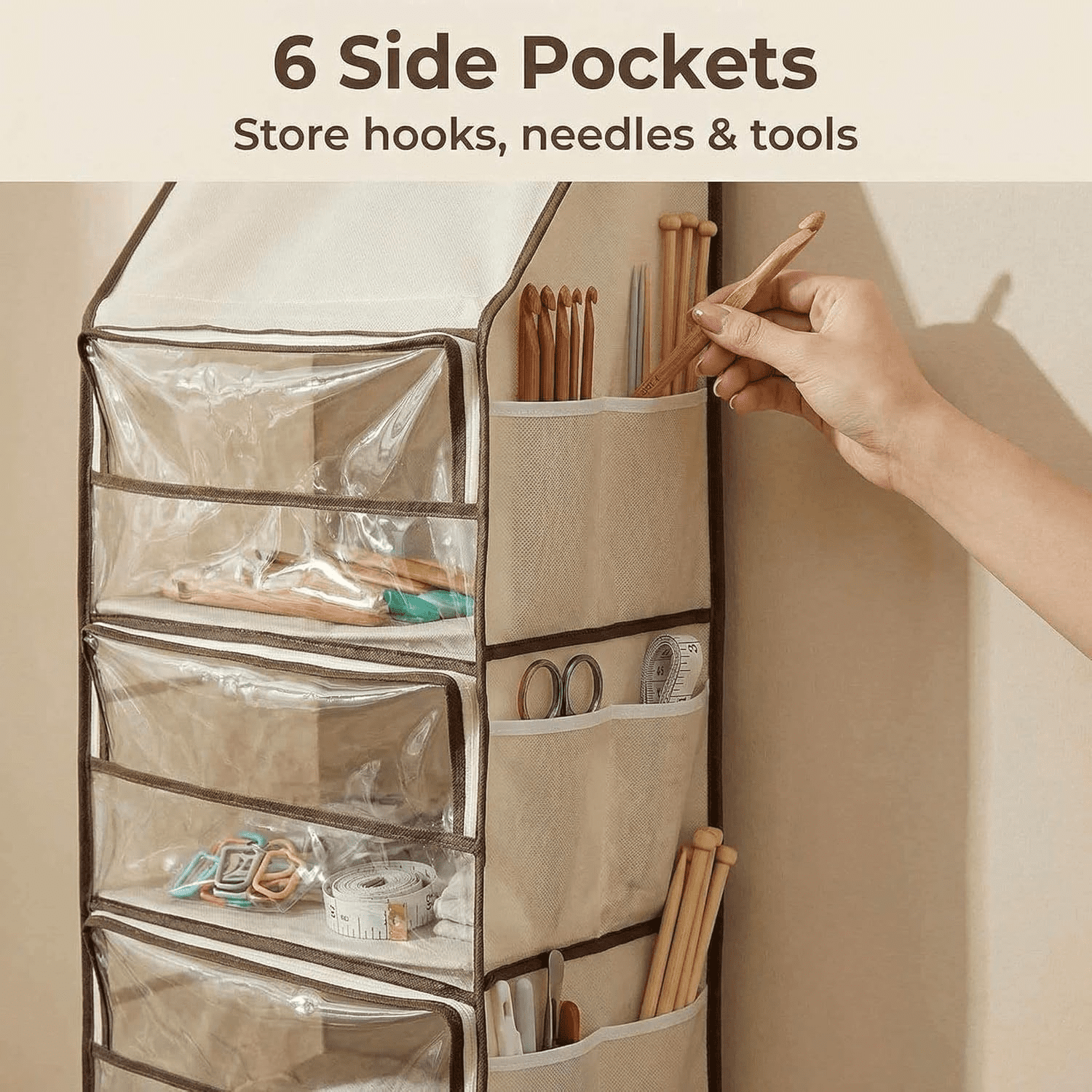 CCCHCY Yarn Heaven Storage Bag – Large Capacity Hanging Yarn Storage Organizer , for Yarn, Socks,  and Crafts
