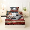 thumbnail image 4 of Erosebridal Teens Sport Soccer Gamer Twin Sheet Sets 3pcs,Boys Abstract Ombre American Flag Bedding, 4 of 5