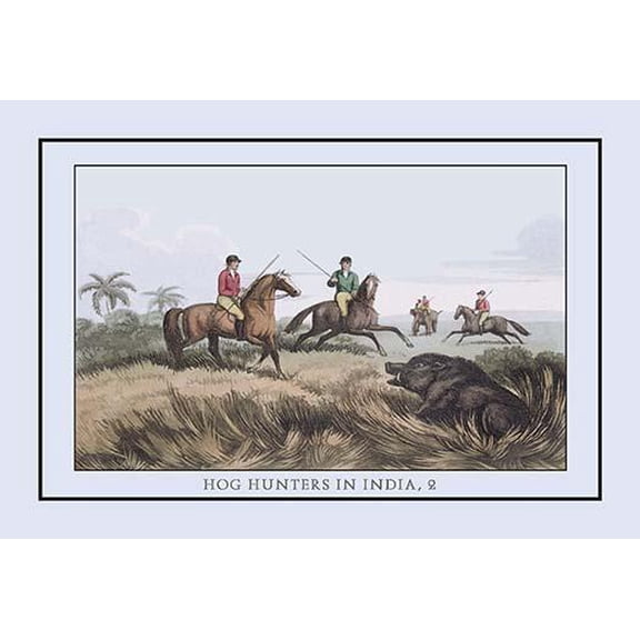 Hog Hunters in India, No. 2-Fine Art Canvas Print (20" x 30")