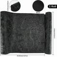 thumbnail image 2 of 1.5 Yards×11.9 Inch Solid Color Embossed PU Leather Sheets Textured Vintage Floral Pattern PU Leather Fabric Sheets for DIY Earrings Upholstery Sewing Crafts Purse Bag Making (Black), 2 of 8