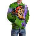 thumbnail image 5 of Monarch Butterfly on Purple Flowers 3d Sweatshirts Hoodie Fashion Casual Personality Men's Women Street Hoodie Pullovers Long Sleeve Comfortable Top, 5 of 6