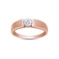 thumbnail image 1 of 1/2 Carat CT.t.w Round Cut Sparkling White Cubic Zirconia Solitaire Bar Set Mens Anniversary Wedding Band Ring In 14k Rose Gold Over Sterling Silver (0.50 Cttw) Ring Size-9.5, 1 of 1