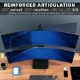 thumbnail image 3 of VIVO Dual Ultrawide Monitor Desk Stand with Glass Base, 2 Screens up to 49", 3 of 8