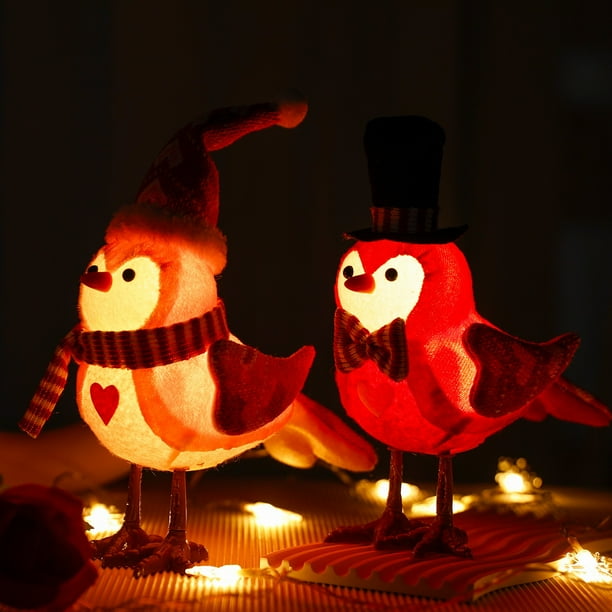 mfyjkho Adornos de pájaros brillantes para parejas, adornos para escaparates, decoración navideña para el hogar, juego de 1