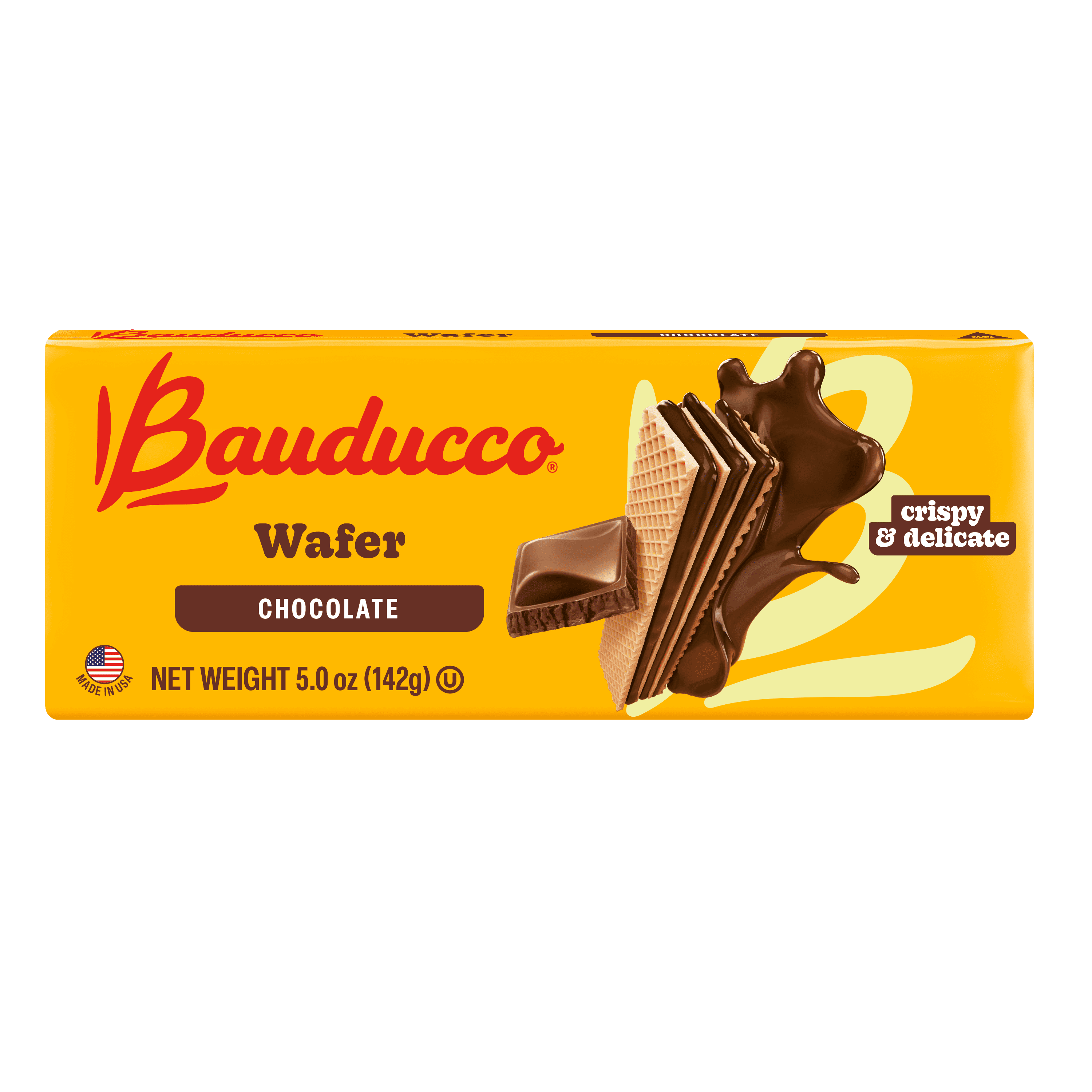 (8 pack) Bauducco Wafer Chocolate, Crispy Wafer Cookie, 5oz