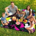 thumbnail image 7 of Color Wave Point Geometry Outdoor Picnic Blanket, Foldable Waterproof Beach Mat, Portable Beach Blanket for Beach Camping, Hiking, Family Concerts, 7 of 7