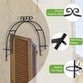 thumbnail image 4 of Kinbor 38.6" x 40.1" Metal Garden Trellis for Climbing Plants Wall Mounted, Outdoor Garden Arch with 2 Planter Rings, Vines Flowers Pot Trellis Plant Support, Black, 4 of 8