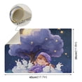 thumbnail image 2 of Dish Drying Mat Microfiber Kitchen Dish Pad Counter Absorbent Drainer Rack 12"x18" Lovely Girl Bunny Moon Tree, 2 of 6