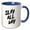 Blue/White, variant on 3drose, Slay All Day. Bold Black Brush Stroke Lettering on White Background., 11oz Two-tone Green Mug