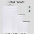 thumbnail image 5 of All Design Quick-Dry, Soft & High Absorbent Bath Towels Cotton Turkish Bath Towel Set of 6 | Daily Use 100% Cotton Towels for Bathroom, Airbnb, Gym & More | Bathroom Towels Set (6 Pcs, White), 5 of 5