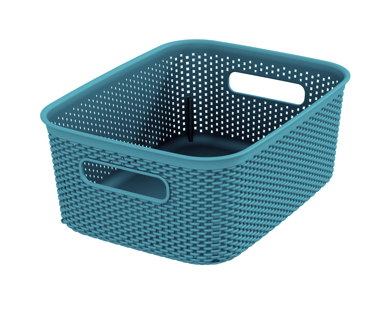 Mainstays Small Teal Sachet Crochet Style Storage Bin, 2 Pack