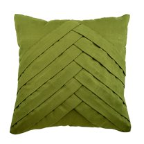 Cushion Cover, Green Throw Pillow Covers 16x16 inch (40x40 cm), Suede Pillowcase Zipped, Solid Color, Pintucks, Textured, Striped, Modern Cushion Cover  - Green No Limits No Lines