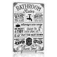 thumbnail image 1 of Crazysign Letrero Divertido Para Decoración De Baño, Reglas De Baño, Citas, Arte De Pared, Cartel De Hojalata Vintage De 8X12 Pulgadas (3092), 1 of 5