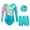 Blue Green, variant on TiaoBug Kids Girls 2 Piece Sport Active Dancewear Sparkly Gymnastics Leotards with Shorts Set Rose 4