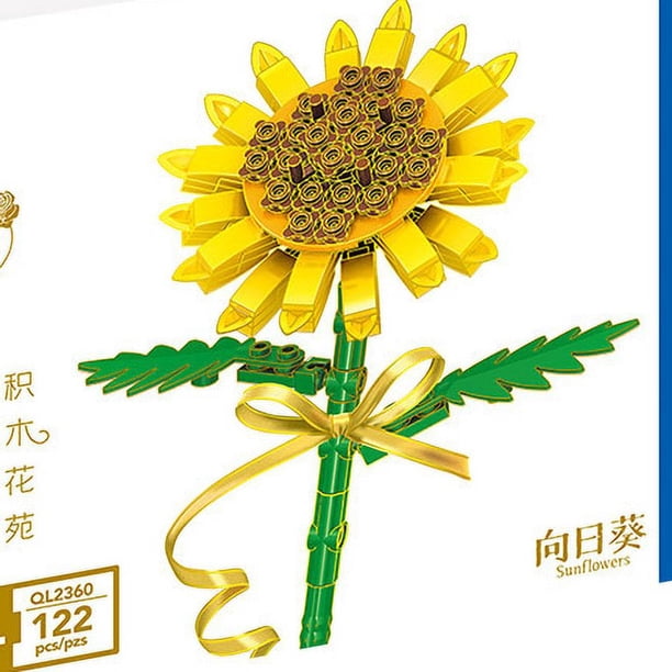 Bloques de construcción de ramo eterno, modelo de flores, decoración creativa de plantas de escritorio para el hogar, ladrillos de ensamblaje, juguete educativo, regalos para niños y niñas