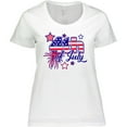 thumbnail image 3 of Inktastic 4th of July Fireworks Stars and American Flag Women's Plus Size T-Shirt, 3 of 5