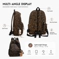 thumbnail image 5 of Sunyuer Women Vintage Leopard Print Backpack, Large Capacity Lightweight Laptop Bookbag, Aesthetic Canvas School Backpack for College Students, Casual Travel Daypack with Cute Plush Bear Pendant, 5 of 9