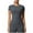 Dark Gray-03, variant on Mittory Women Running Sports T Shirt Summer Short Sleeve Round Neck Breathable Stretchy Gym Yoga Slim Fitness Active Top