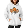 thumbnail image 1 of WEAIXIMIUNG Sweat à Capuche pour Femmes, Graphique, Imprimé Citrouille, Manches Longues, Décontracté, avec Poche, 1 of 3