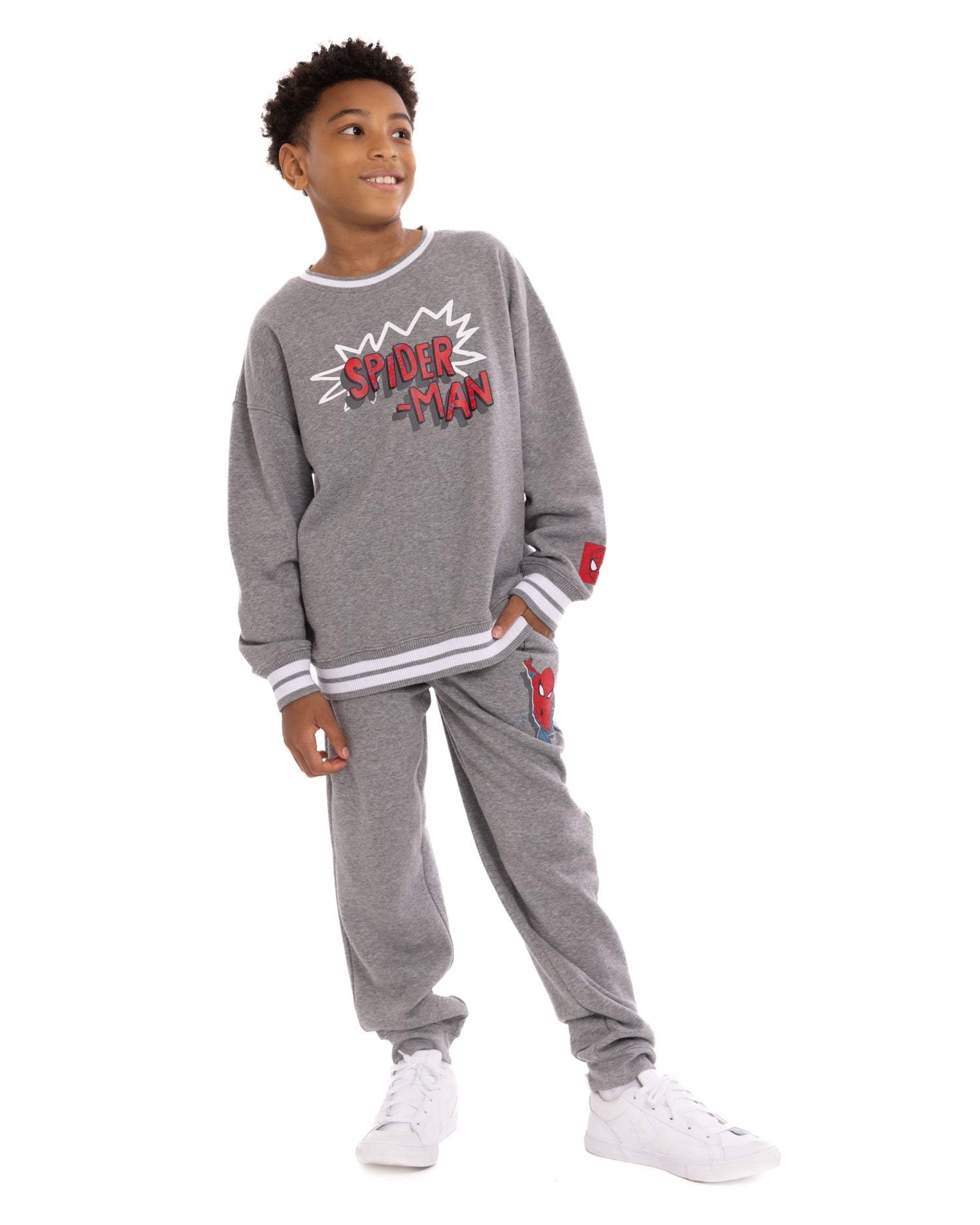 Spider-Man Boys Crewneck Sweatshirt and Jogger Pants Set, 2 Piece, Sizes 4-16