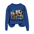 thumbnail image 3 of TINZ Sweat à Capuche Léger pour Femmes, Motif Vache Mignon, Col Rond, Manches Longues, Fermeture Éclair Complète, Crop Top, 3 of 3