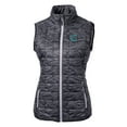 thumbnail image 2 of Women's Cutter & Buck Black Charlotte Knights Rainier PrimaLoft Eco Insulated Printed Full-Zip Puffer Vest, 2 of 3