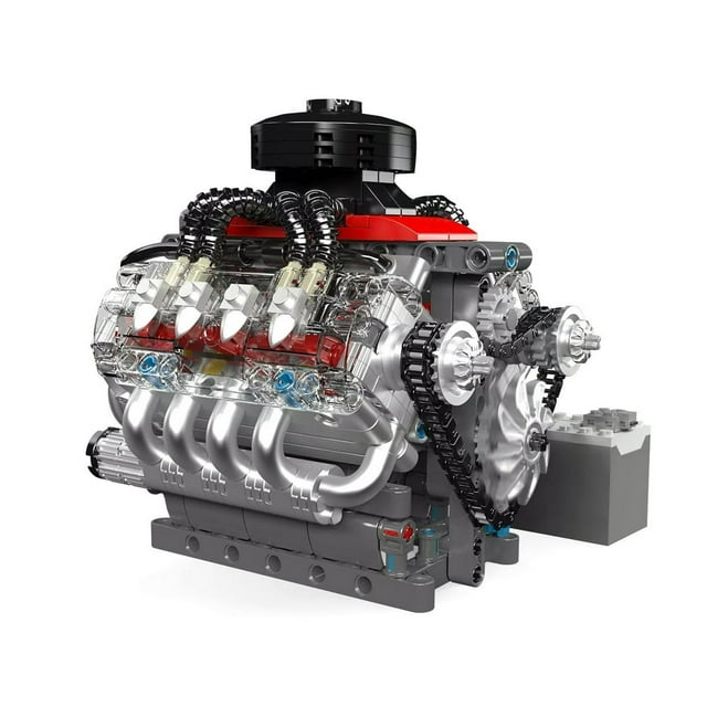 Estbridg V8 Engine Model Building Block Set Creative Construction Learning Gift for Adults Teens 14+