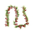 thumbnail image 2 of JGJJUGN Artificial Christmas Garland with Red Berries, Decorative Holiday Rattan Vine, Festive Window Decoration, Christmas Party Decor, 195cm Faux Greenery, Indoor/Outdoor Use, 2 of 7