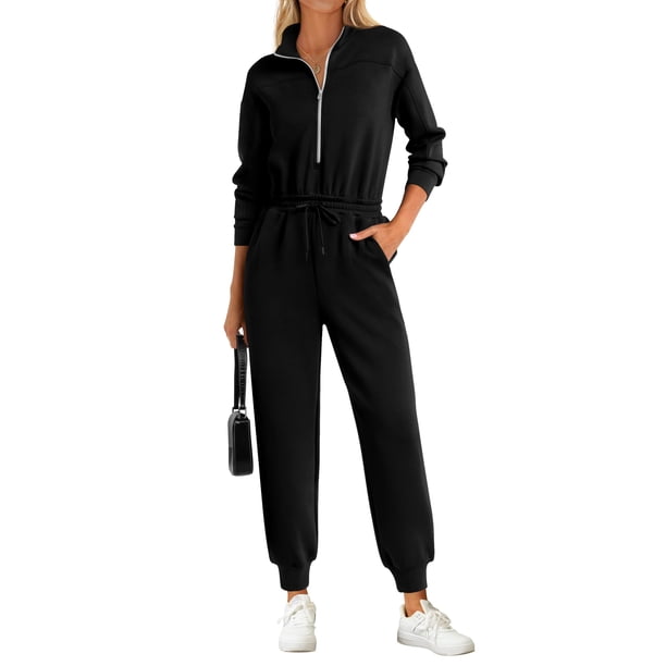 Mono Enterizo PRETTYGARDEN Negro Manga Larga XL