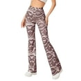 thumbnail image 1 of Seyurigaoka Women Casual Yoga Flared Pants Water Ripple Printed Slim Fit High Waist Bell Bottom Trousers, 1 of 3