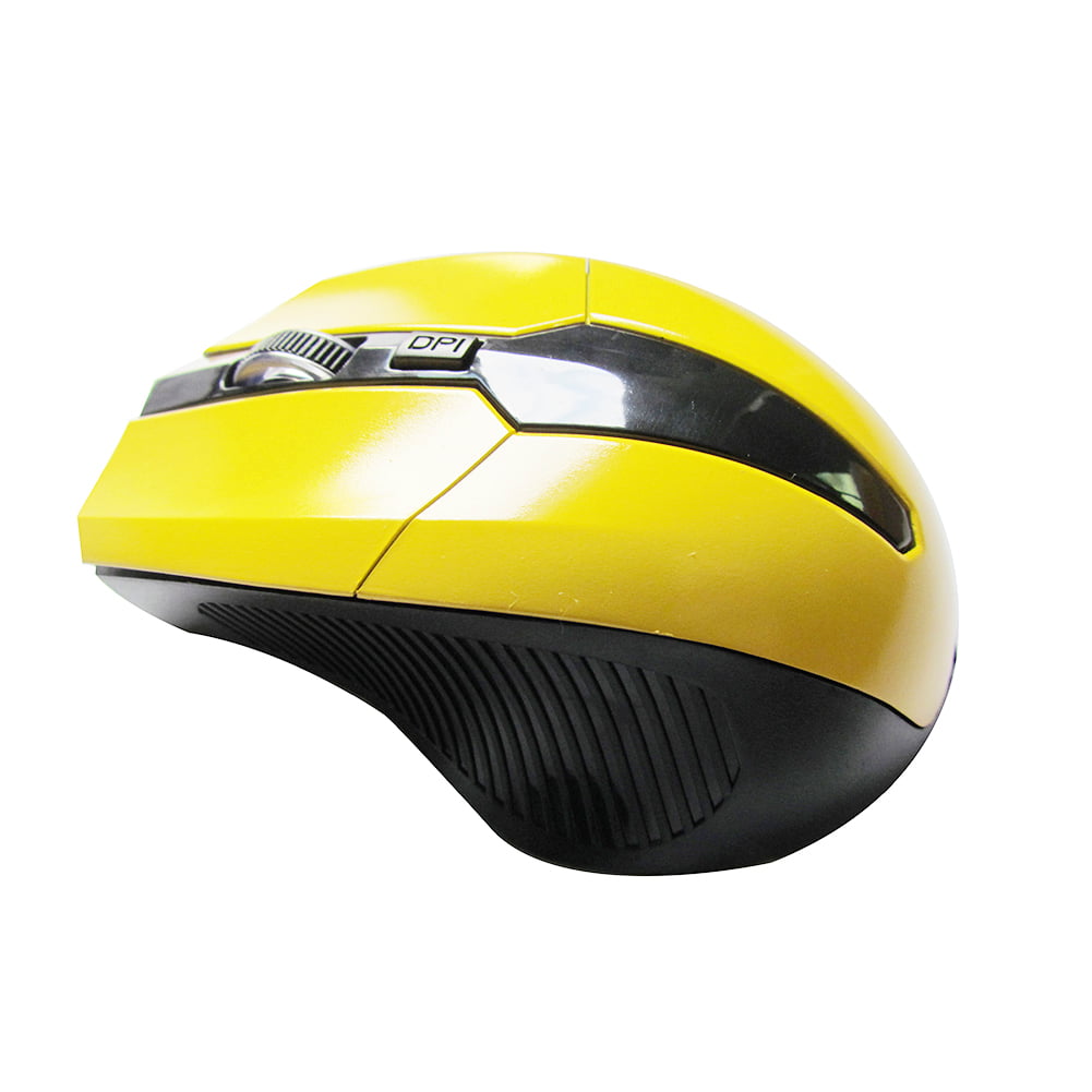 2.4G Wireless 6D 6Button 2000 DPI Optical Gaming Game Mouse LED PC Laptop-YELLOW 