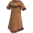 thumbnail image 3 of Disfraz de niña Pocahontas, disfraz de india caqui, disfraz de princesa con diadema, disfraz de espectáculo navideño JM  Papelería, 3 of 5