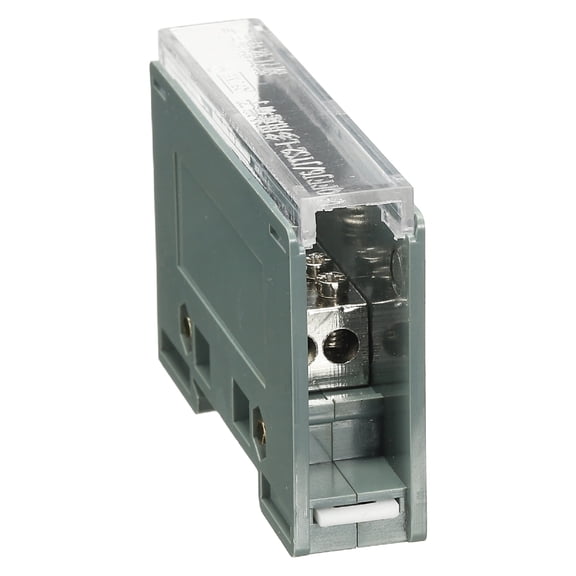 Uxcell 1 in 2 Out Rail Terminal Blocks, 690V 100A Connectors Power Distribution Block with Flame-Retardant Housing 0.71In Width