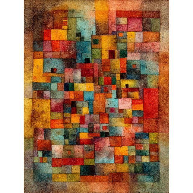 Qisvanset Simple Texture Geometric Canvas Print 12x16 Inch Dining Room Art