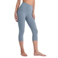 thumbnail image 3 of VBVC Women's High Waisted Capri Leggings , Ladies' Yoga Workout Crop Pants , Slim Running Tights For Women, Light Blue , S-3XL, 3 of 8