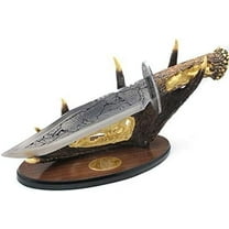 Wild Turkey Handmade Antler Display Knife (Wolf)