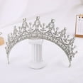 thumbnail image 1 of Zhuge Tiara de boda para novia, diadema de princesa, corona de novia, joyería para el cabello con diamantes de imitación de cristal, decoración para novia, cumpleaños, graduación, boda (plateada), 1 of 4