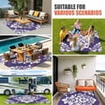 thumbnail image 4 of Purple Boho Outdoor Rug for Patio/Deck/Porch, Non-Slip Large Area Rug 6 x 9 Ft, Vintage Classic Bohemia Flower Textured Indoor Outdoor Rugs Washable Area Rugs, Reversible Camping Rug Carpet Runner, 4 of 8