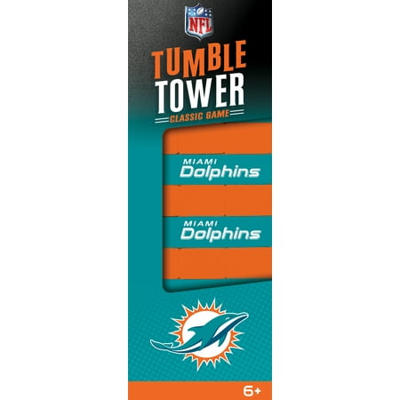 MasterPieces Real Wood Block Tumble Towers - NFL Miami Dolphins