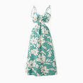 thumbnail image 3 of PatPat Family Matching Leaf Print Green Short-sleeve Shirt or Sling Shirred Dress Set, 3 of 6