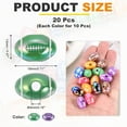 thumbnail image 2 of Football Beads for Bracelets,18mmAcrylic Sports Beads, Pack of 20,Green,Purple, 2 of 6