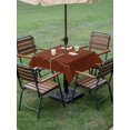 thumbnail image 4 of Outdoor Tablecloth with Umbrella Hole for Patio/Picnic/Party/Camping, Brown Modern Waterproof Table Cloth Square Cover Washable, Farmhouse Rabbit Abstract Art (54"x 54"), 4 of 8