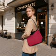 thumbnail image 7 of Iauyy Women's Handbag Removable Shoulder Satchel Bag-Polyester and PU leather ，Bright Deep Red, 7 of 7