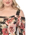 thumbnail image 5 of White Mark Women's Plus Size Cold Shoulder 3/4 Sleeve Dress, 5 of 6