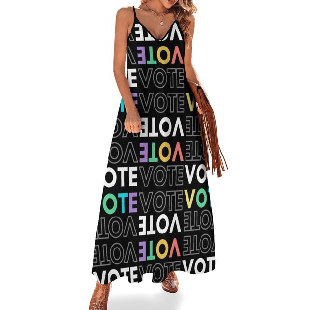 Nuevo patrón de votación: vestido blanco sin mangas, vestidos elegantes, tallas grandes, traje de verano para mujer, ropa de mujer