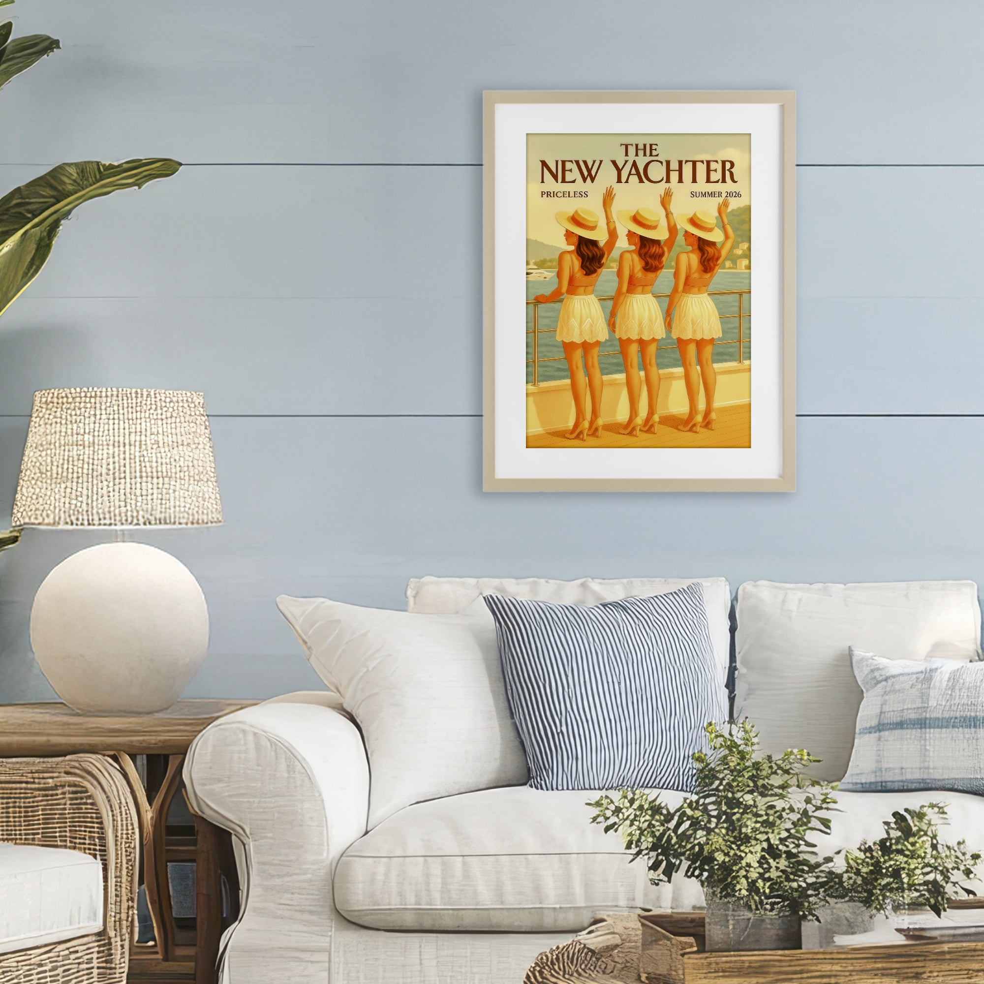 Stupell Industries Magazine Parody Fashion Trio Birch Framed Print Under Glass, design by Grotto Studios