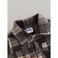 thumbnail image 6 of Wassery Kids Boys Girls Flannel Coat Long Sleeve Plaid Warm Jacket Turn-Down Collar Button Down Shirts Tops with Pockets Toddler Fall Winter Casual Outwear 12M-5T, 6 of 9