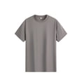 thumbnail image 2 of FRSASU Men's Casual Solid Color Short Sleeve Crew Neck Soft Fitted Elastic Tees Fresh Classic T-shirts Gray, 2 of 5