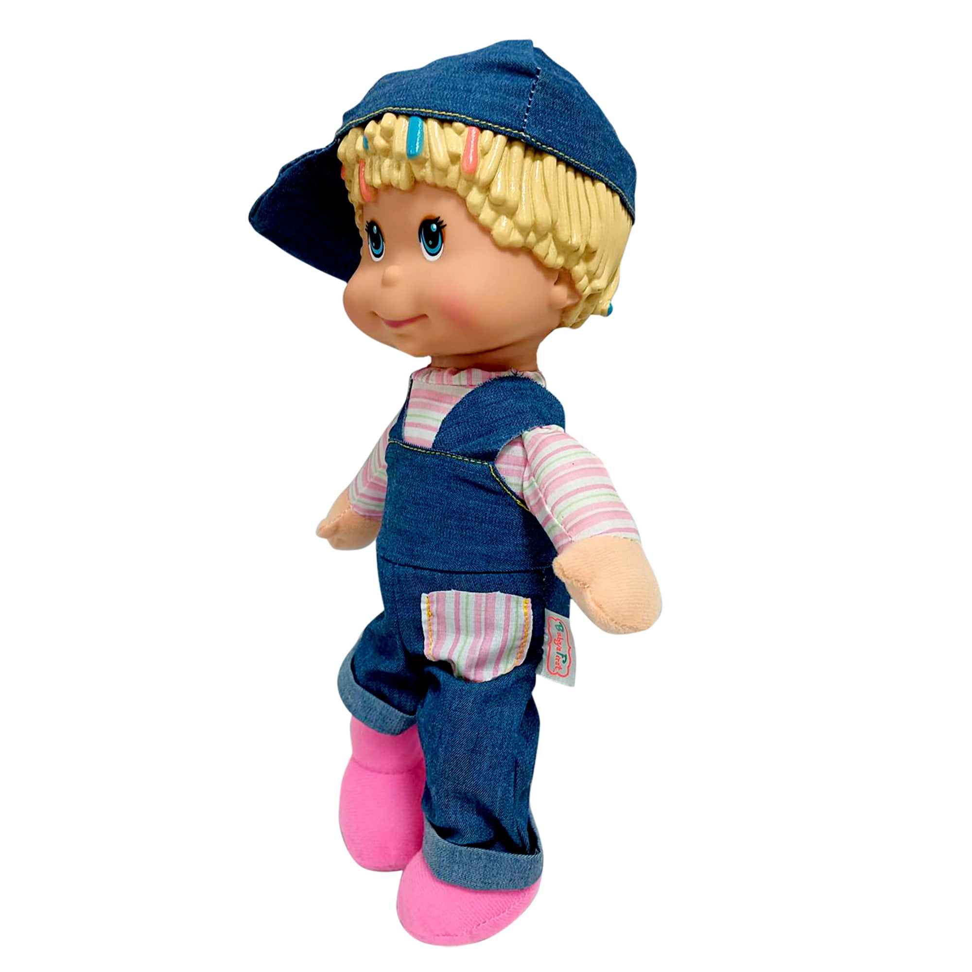 Goldberger Baby's First: My Alphabet Boy Doll - Blue Denim Overalls -  Interactive Singing Musical Doll, Teaches ABC's & Fun Words, Soft Toy, Kids-Toddler Age 1 year & Up