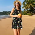 thumbnail image 3 of Vsdgher Robes d'Été Imprimé Abeilles pour Femmes Robe de Plage Décontractée Col en U Sans Manches Robe d'Été Ample avec Poche, 3 of 7